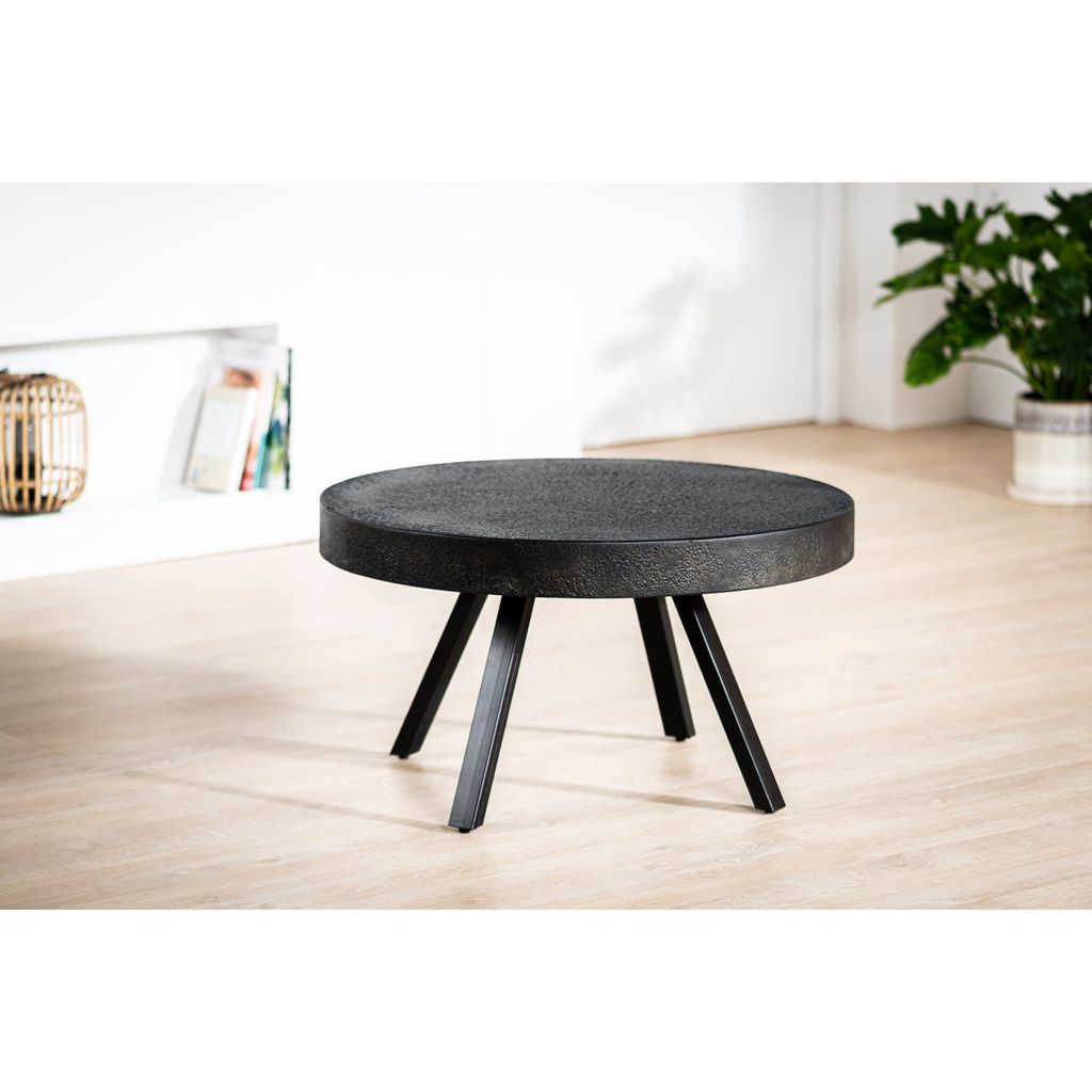 Table basse ronde de 74 cm, Lava, B341 noir vintage | Designix -     - https://designix.fr/