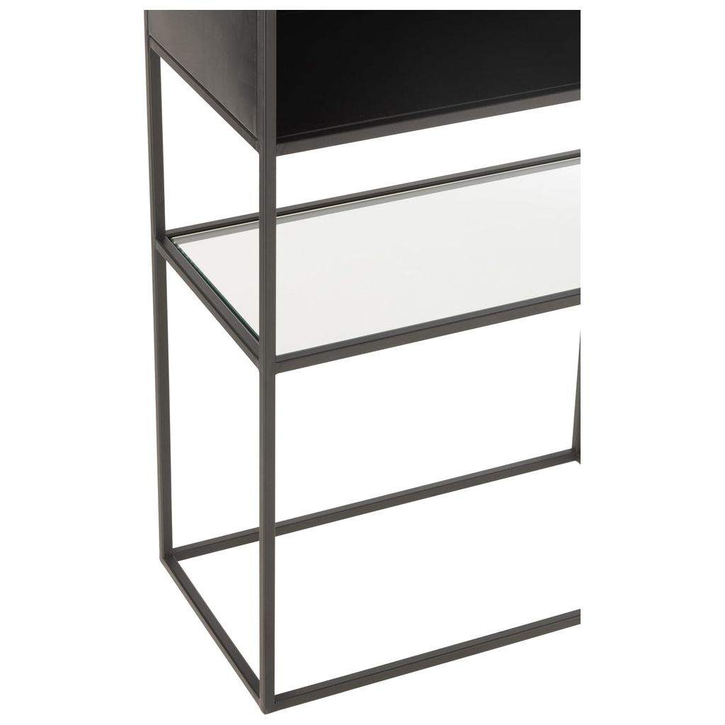 Étagère Rectangle Métal/Verre Noir | Designix -     - https://designix.fr