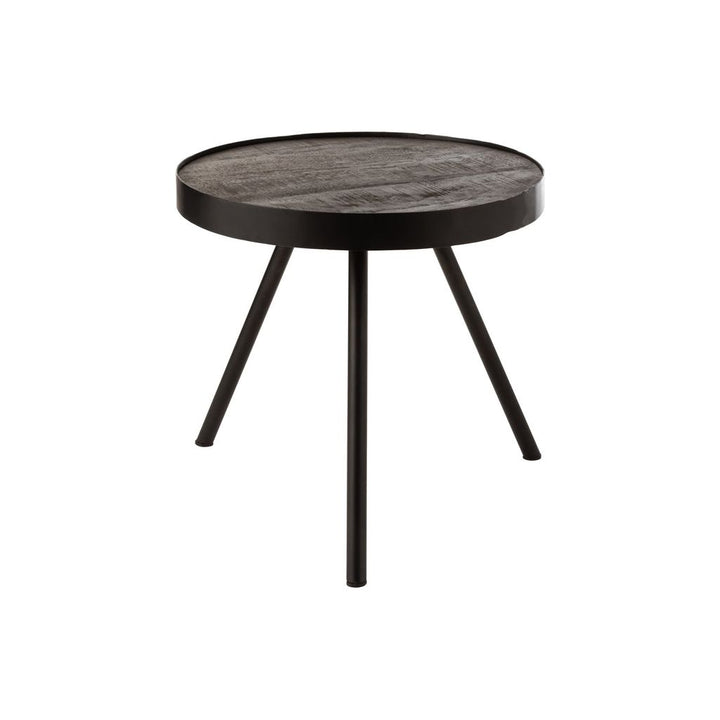 Table d'appoint Fien en bois de manguier foncé et fer noir. | Designix -     - https://designix.fr