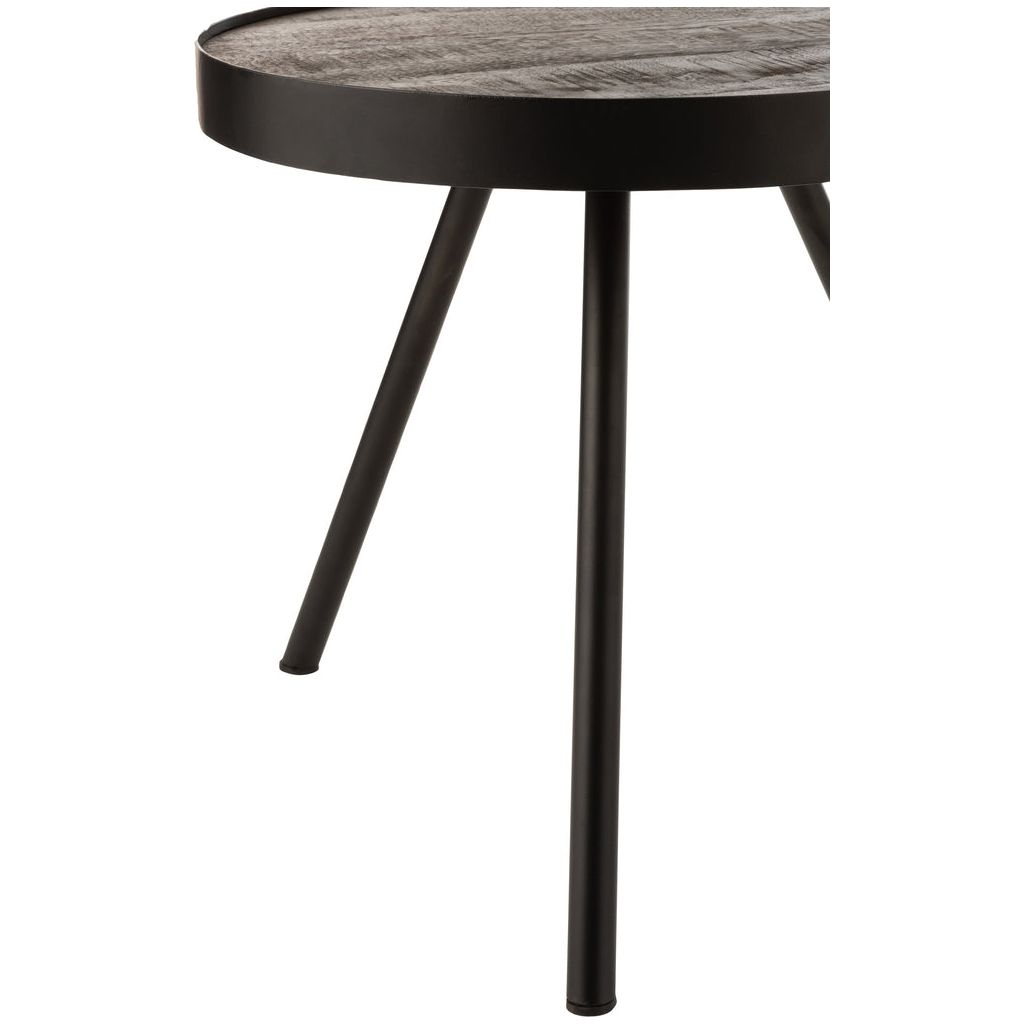 Table d'appoint Fien en bois de manguier foncé et fer noir. | Designix -     - https://designix.fr