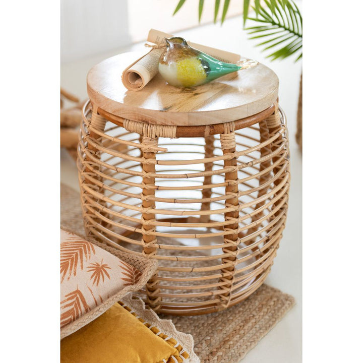 Table d'appoint en rotin naturel Ana | Designix -     - https://designix.fr