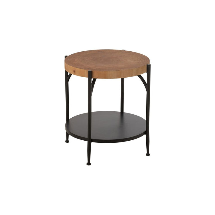 Table d'appoint en MDF/fer noir/naturel | Designix -     - https://designix.fr