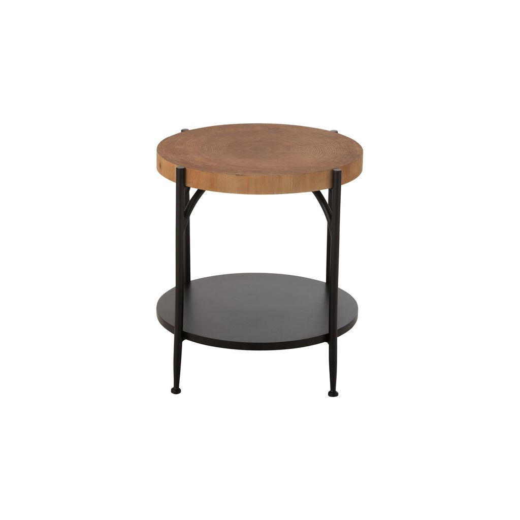 Table d'appoint en MDF/fer noir/naturel | Designix -     - https://designix.fr