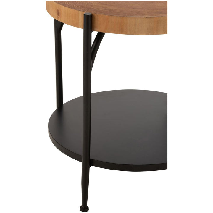 Table d'appoint en MDF/fer noir/naturel | Designix -     - https://designix.fr