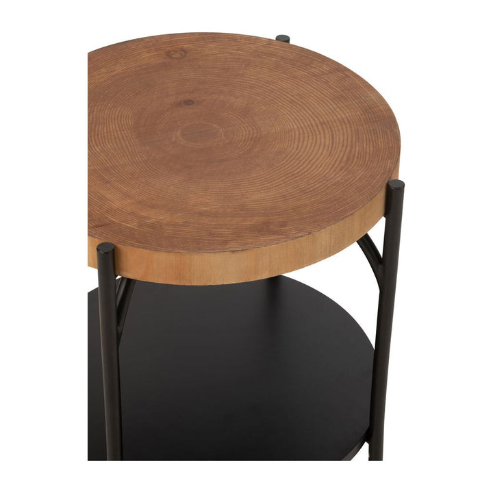 Table d'appoint en MDF/fer noir/naturel | Designix -     - https://designix.fr