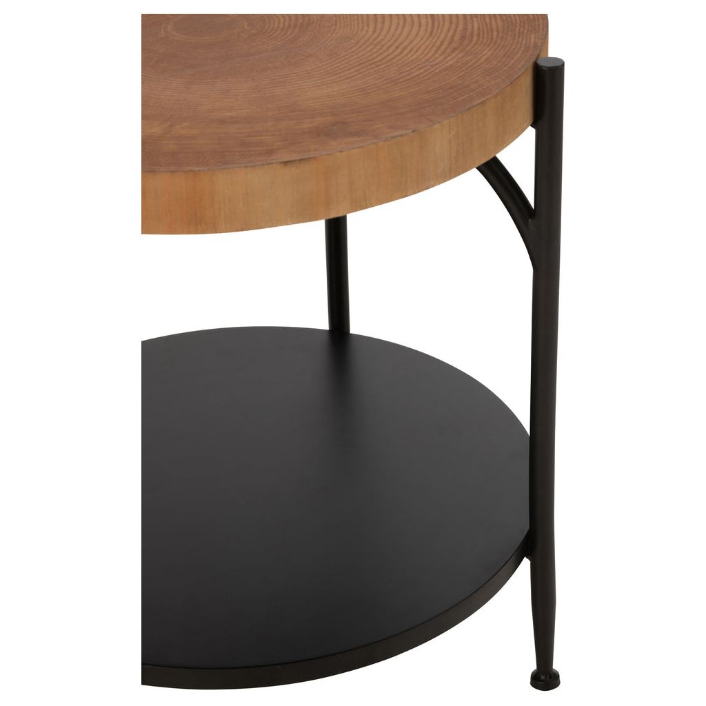 Table d'appoint en MDF/fer noir/naturel | Designix -     - https://designix.fr