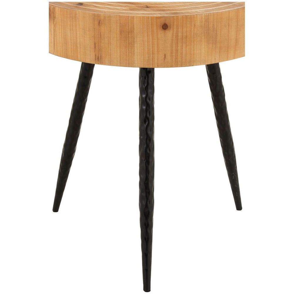 Table d'appoint cercles bois/métal naturel/noir | Designix -     - https://designix.fr