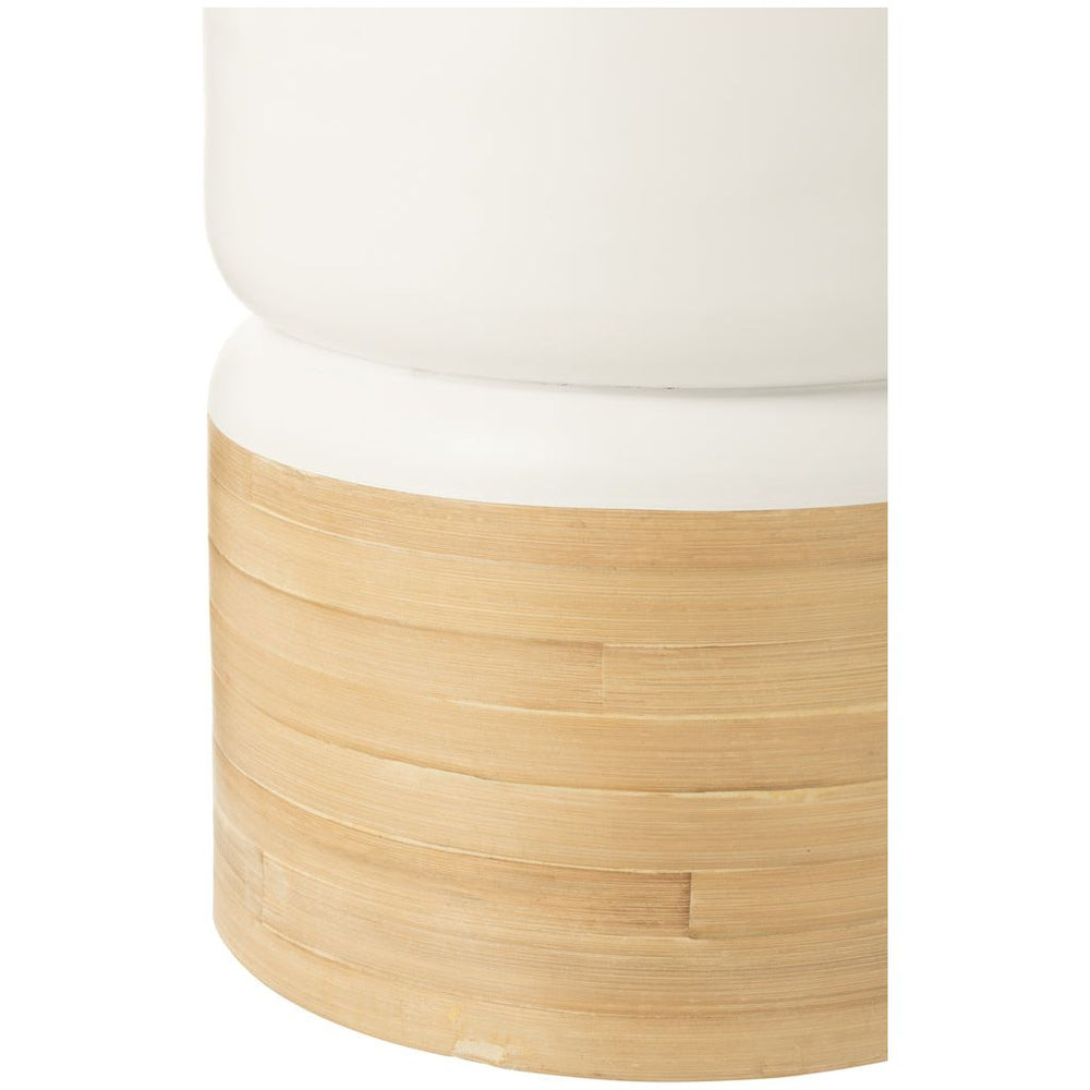 Table d'appoint ronde en bambou blanc/naturel | Designix -     - https://designix.fr