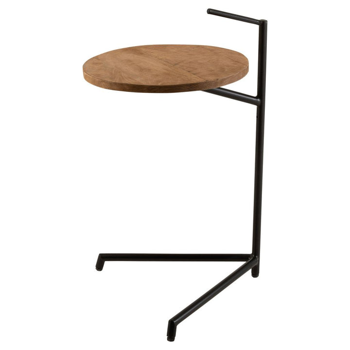 Table d'appoint Bistro ronde en bois de manguier/fer naturel/noir | Designix -     - https://designix.fr