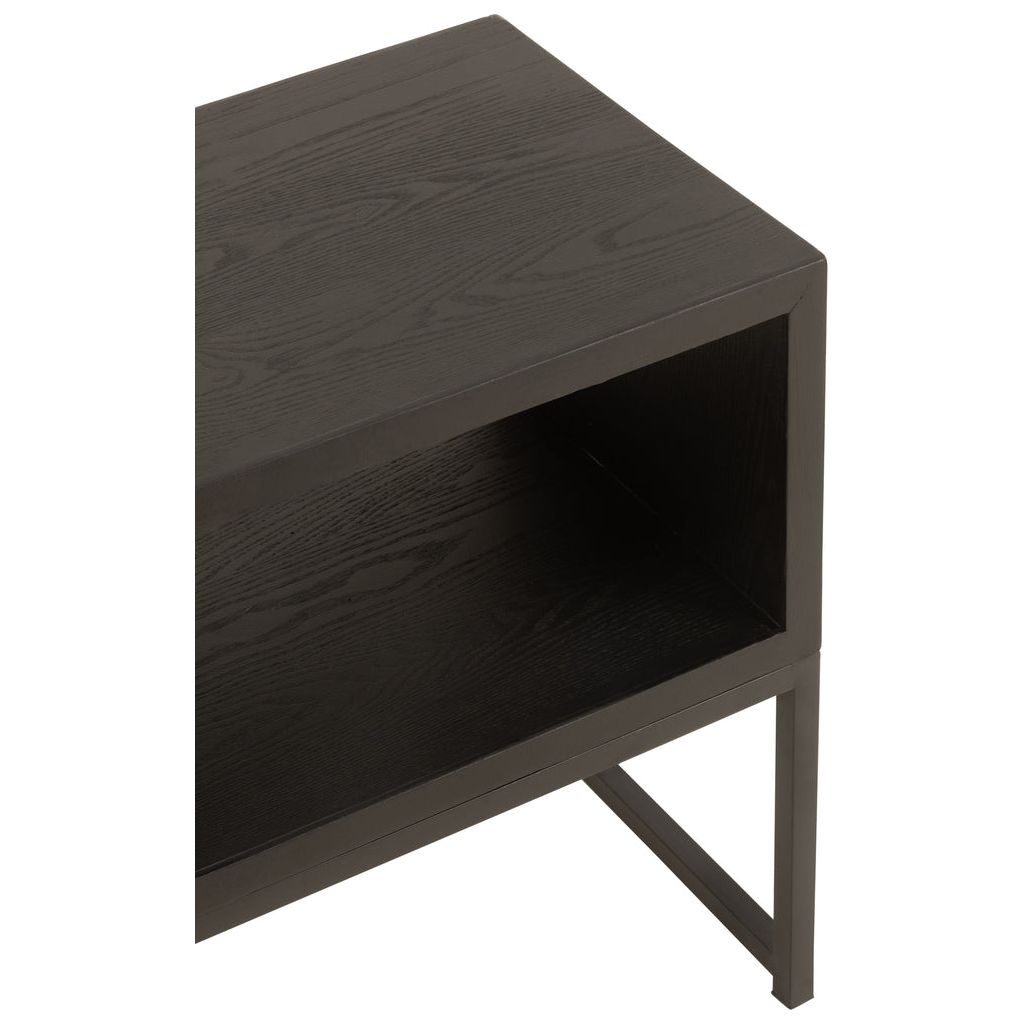 Table d'appoint ouverte en bois/métal noir | Designix -     - https://designix.fr