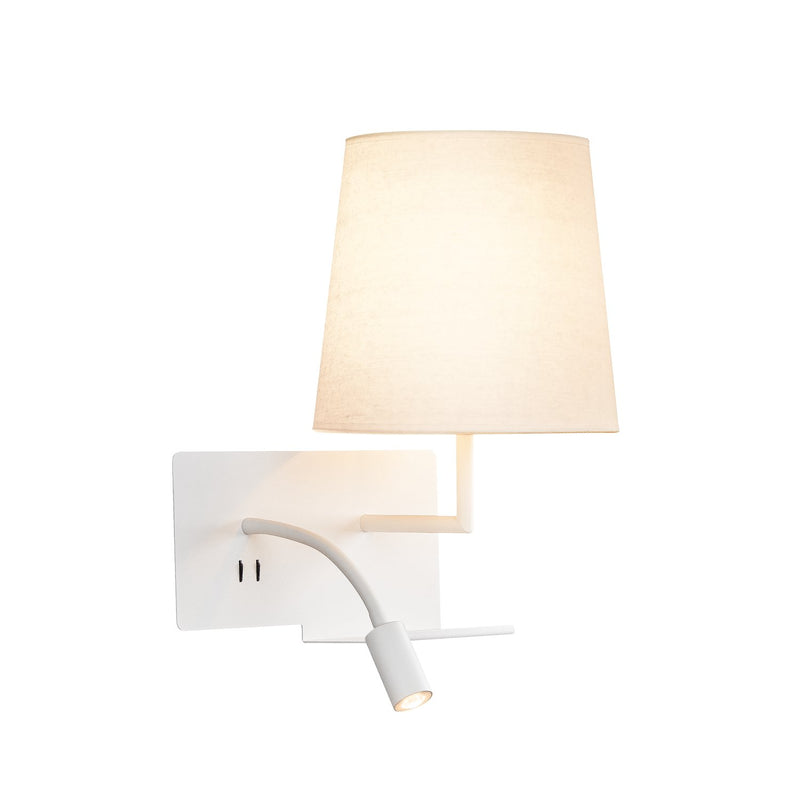 Applique murale Somnila blanche, tissu, version droite