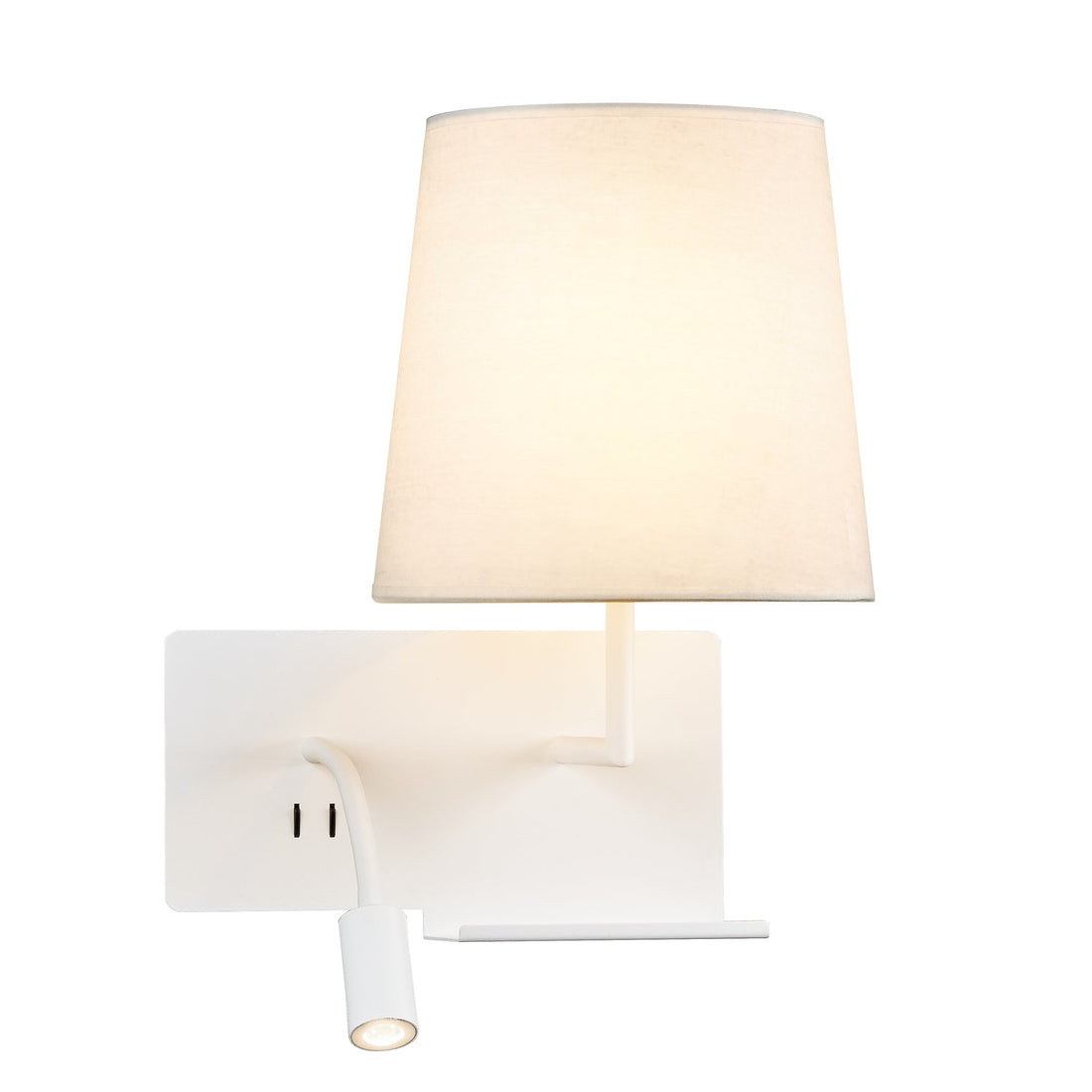 Applique murale Somnila blanche, tissu, version droite