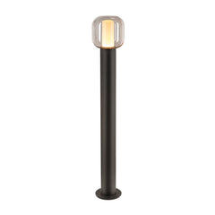 Lampadaire extérieur Ovalisk anthracite, verre, H 100 cm