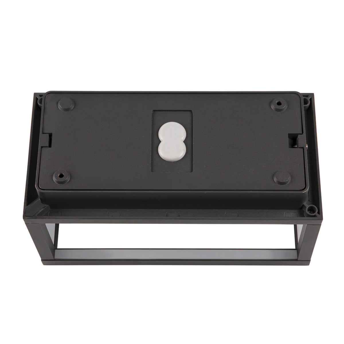 Vue arrière montrant la platine de fixation et le passe-câble central.