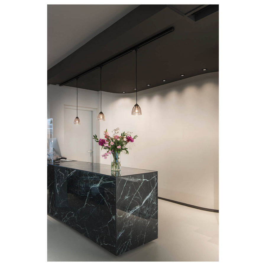 Suspension Para Cone noire et transparente, verre