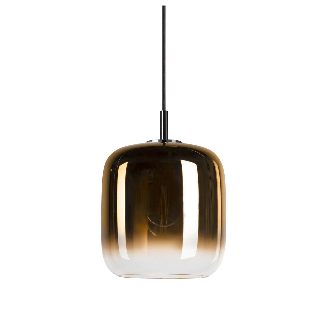Suspension Pantilo dorée et chromée, verre, H 21,3 cm