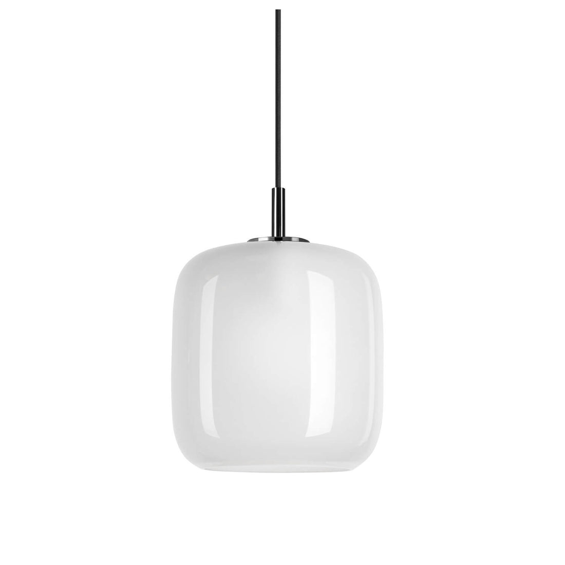 Suspension Pantilo blanche et chromée, verre, H 21,3 cm