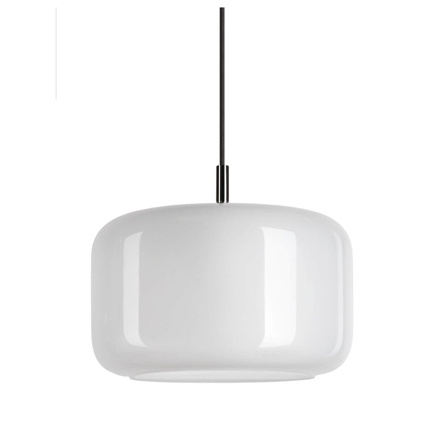 Même suspension éteinte, montrant le verre opaque et le câble noir.
