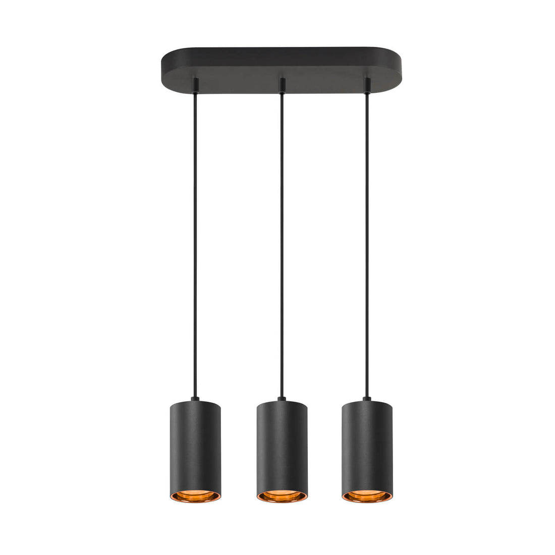 Suspension Asto 3 lumières noire
