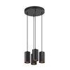 Suspension Asto 4 lumières noire