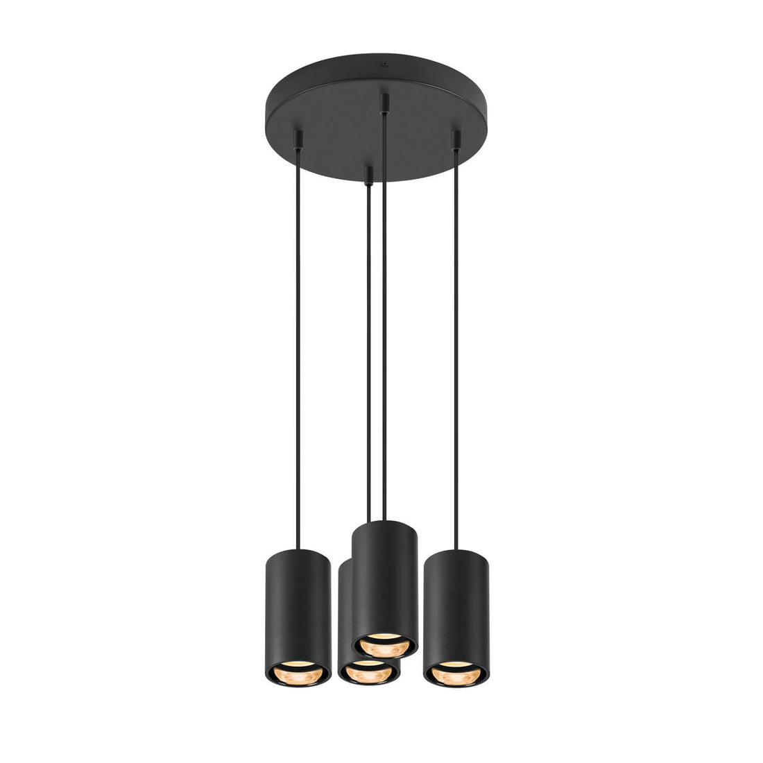 Suspension Asto 4 lumières noire