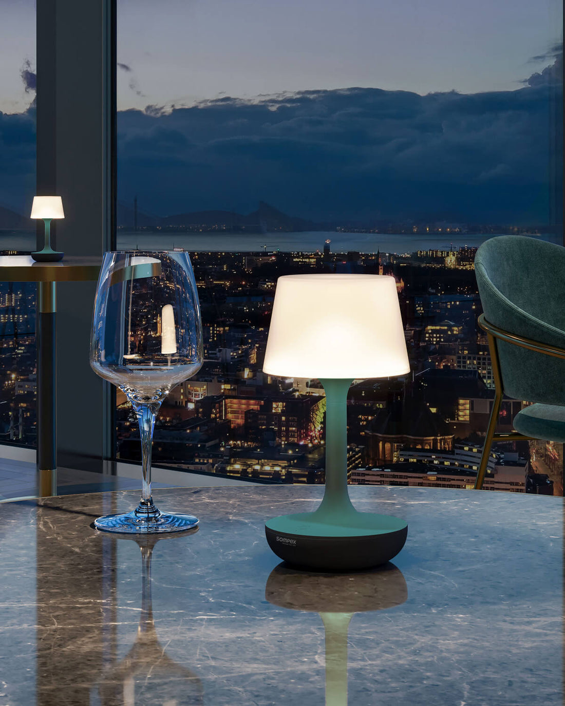Lampe extérieure Ginn turquoise