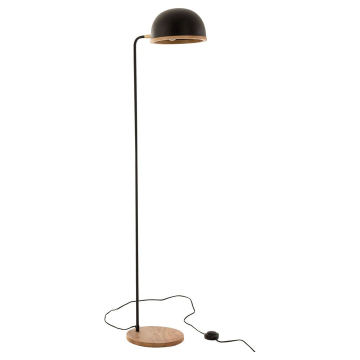 Lampe sur pied Evy en fer/bois noir/naturel | Designix -     - https://designix.fr