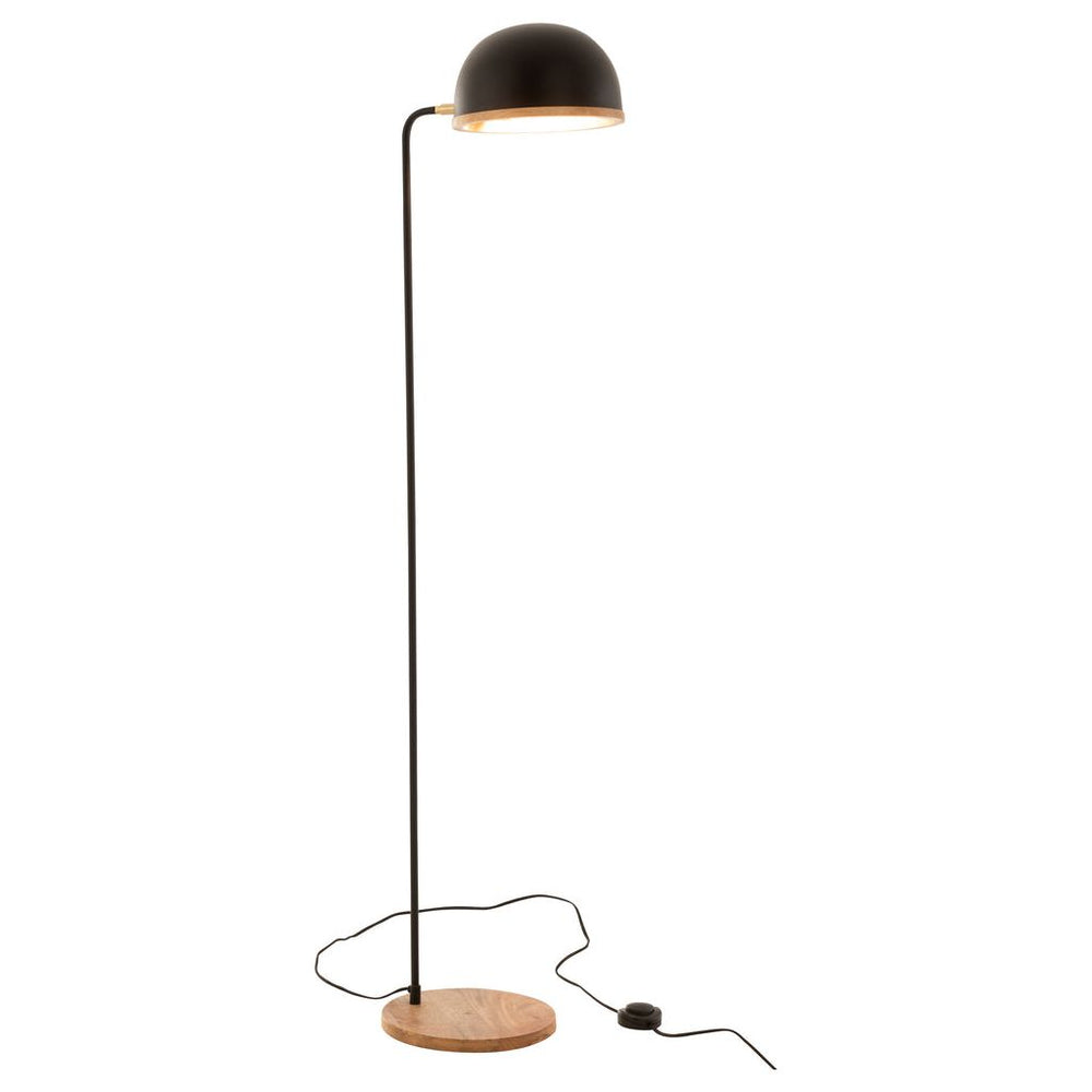 Lampe sur pied Evy en fer/bois noir/naturel | Designix -     - https://designix.fr