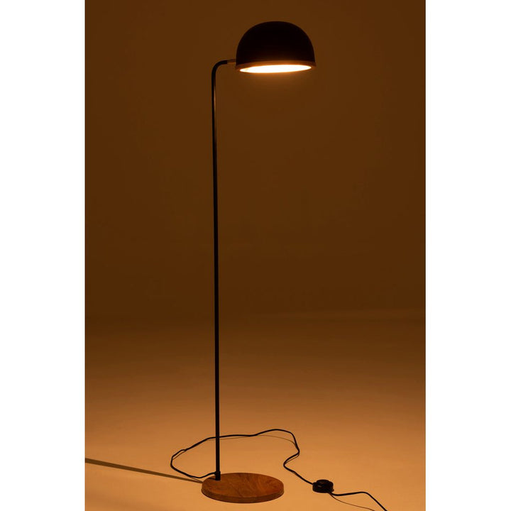 Lampe sur pied Evy en fer/bois noir/naturel | Designix -     - https://designix.fr