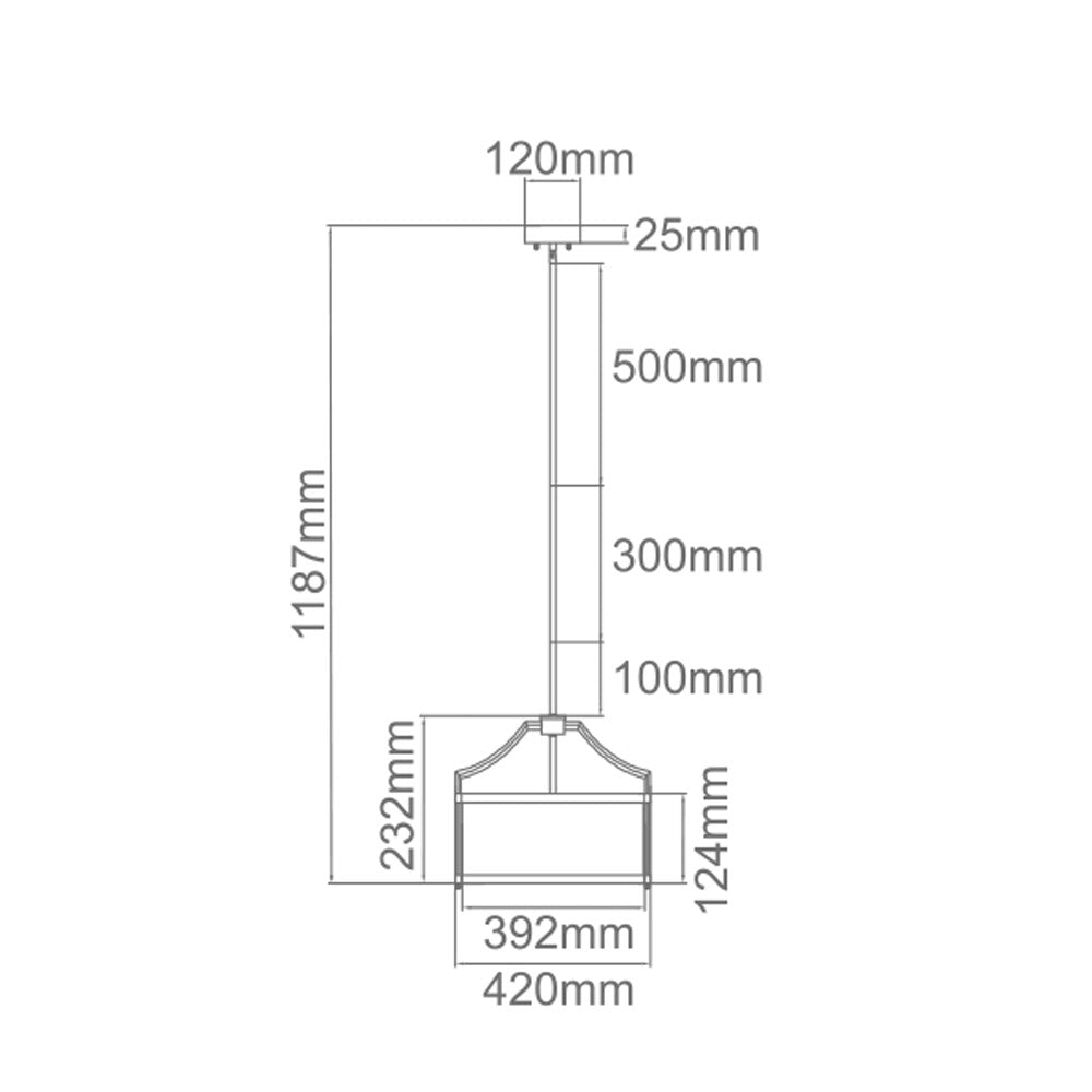 Suspension Stanza S chromée, verre