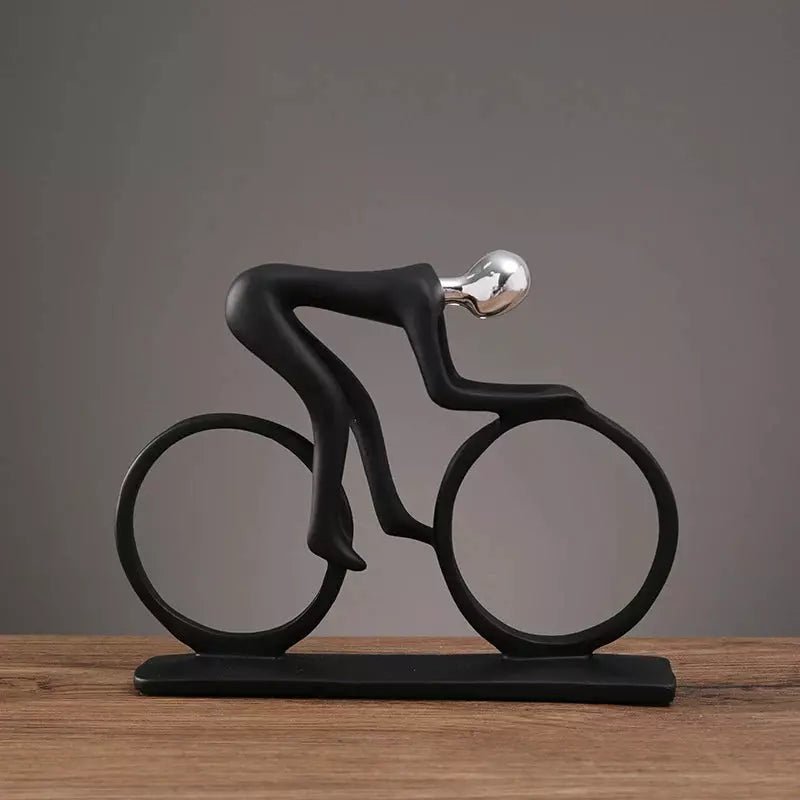 Statue Cycliste Résine Abstraite | Maco - Designix Statuette Argent