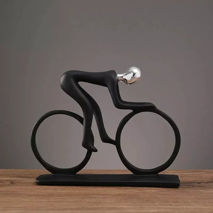 Statue Cycliste Résine Abstraite | Maco - Designix Statuette Argent