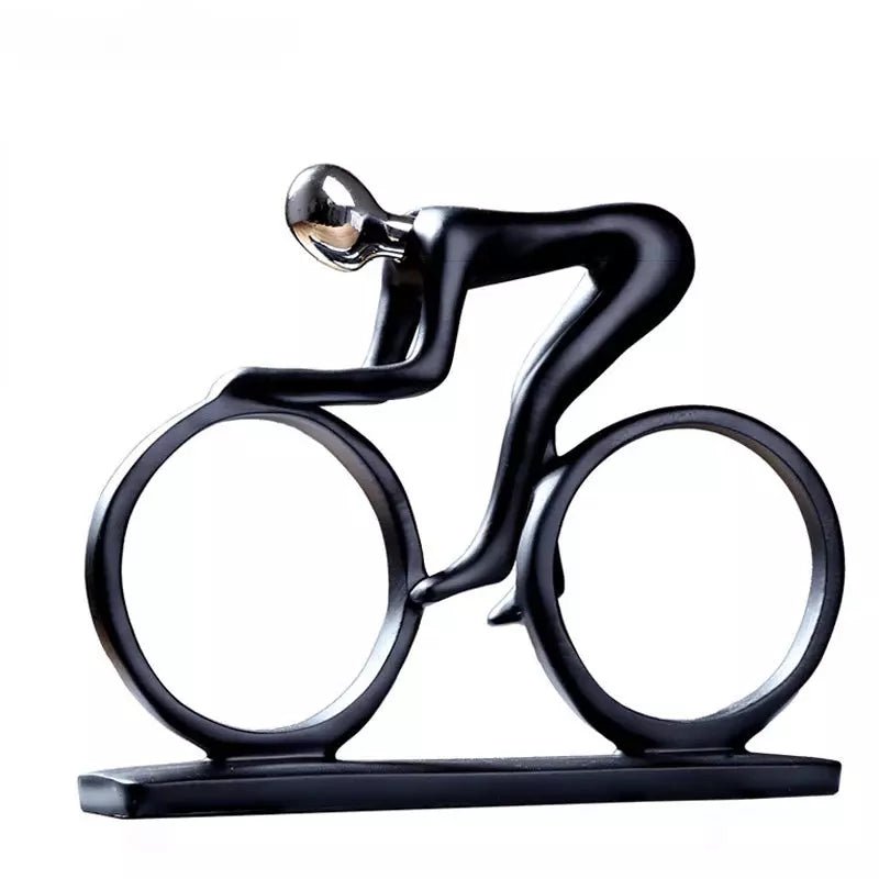 Statue Cycliste Résine Abstraite | Maco - Designix Statuette Argent