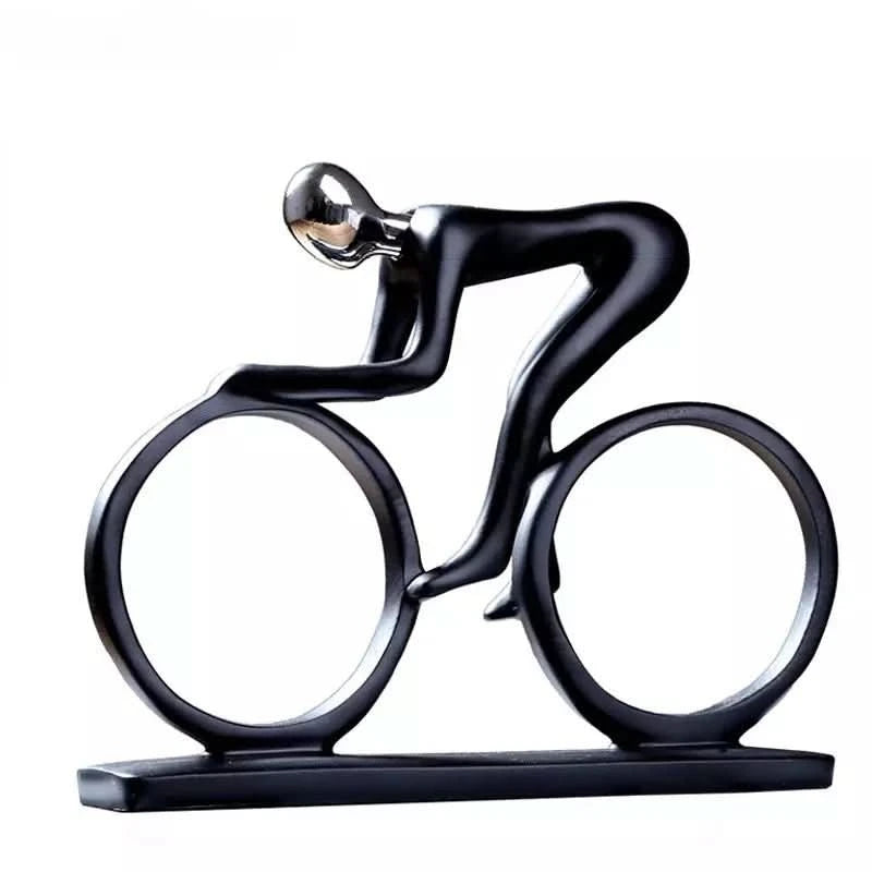 Statue Cycliste Résine Abstraite | Maco - Designix Statuette Argent