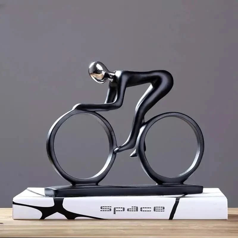 Statue Cycliste Résine Abstraite | Maco - Designix Statuette Doré