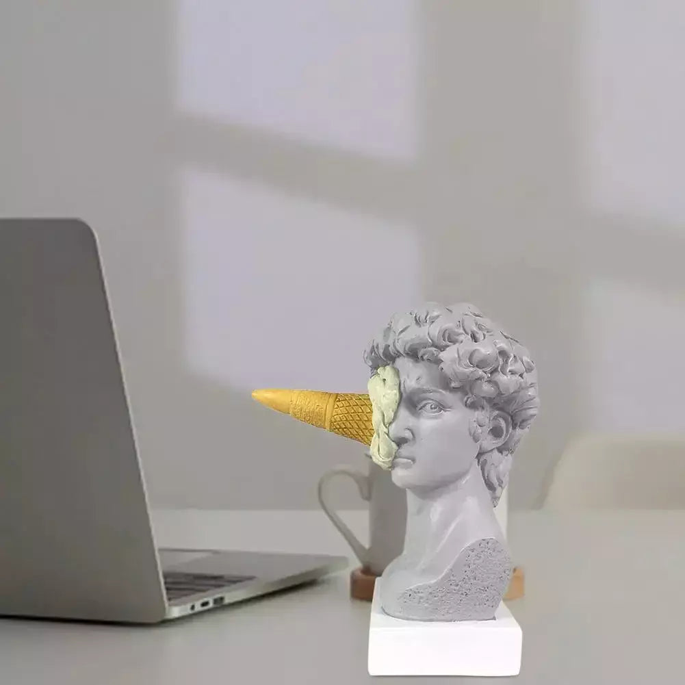 Statue David Crème glacée Décoration intérieure Tête Buste Statue | Designix - Amazon - https://designix.fr/