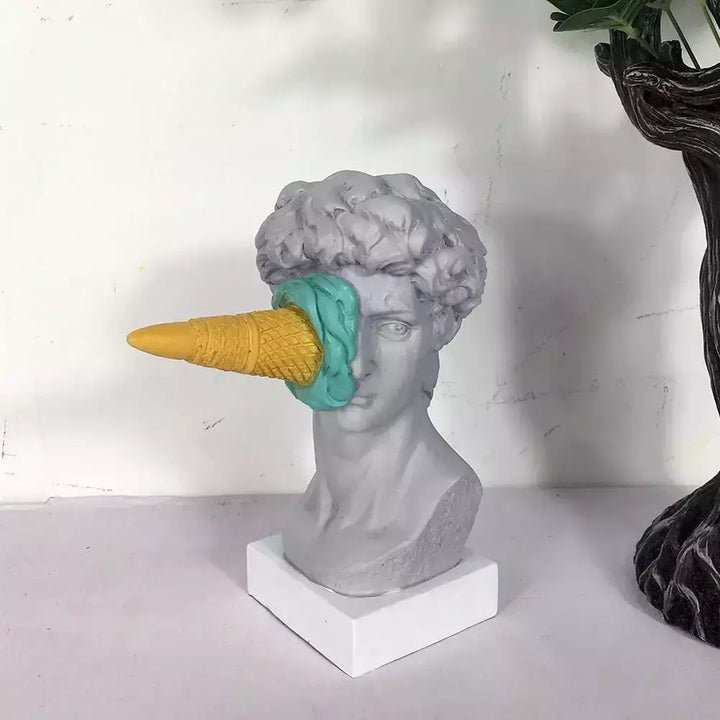 Statue David Crème glacée Décoration intérieure Tête Buste Statue | Designix - Amazon - https://designix.fr/