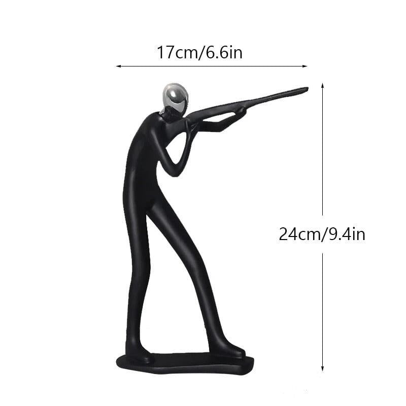 Statuette Athlète Résine Abstraite | Uni | Designix - Statuette Ball-Trap - https://designix.fr/