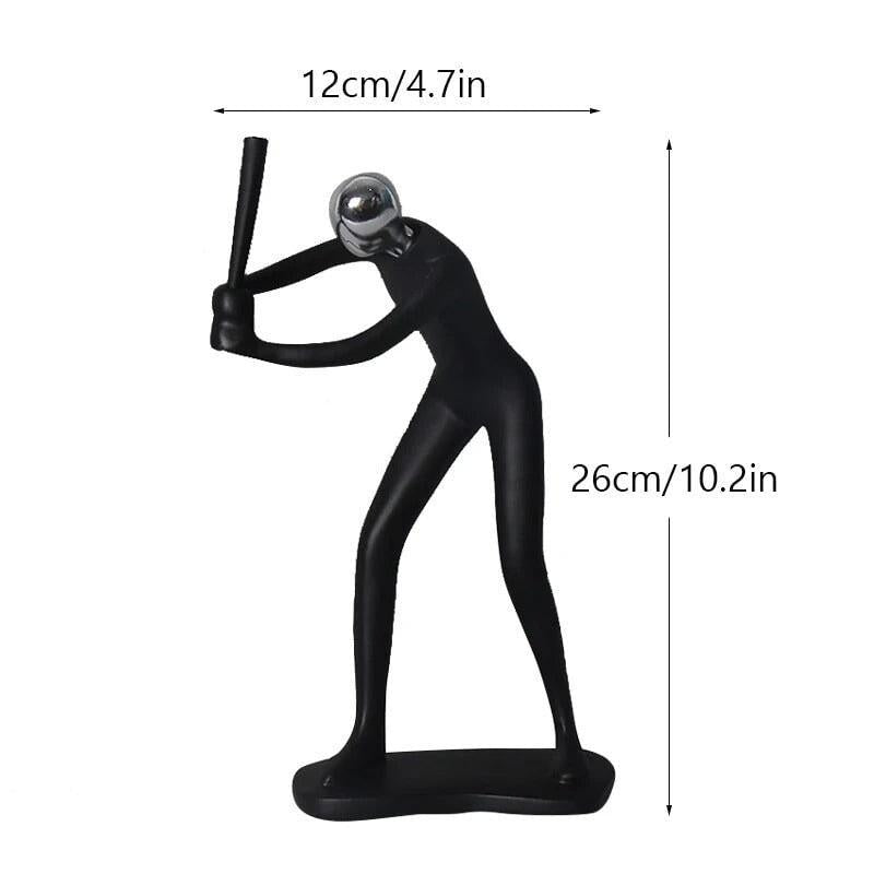 Statuette Athlète Résine Abstraite | Uni | Designix - Statuette Baseball - https://designix.fr/