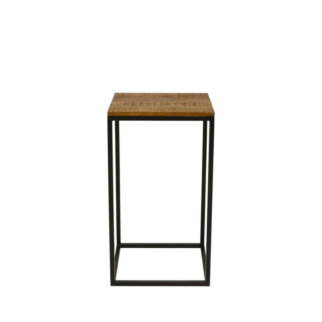 Support De Plante Moderne En Bois Mango Et Métal Noir | NOVA - Designix