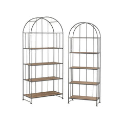 Supports Ronds Métal Bois Marron