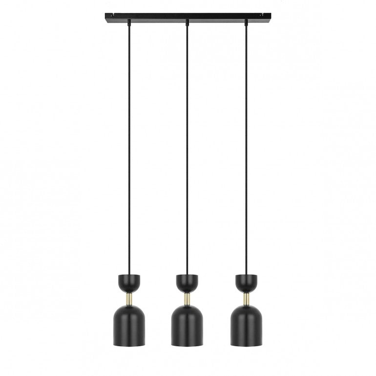 Suspension luminaire SUPURU 3L Noir / doré