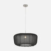 Suspension abat-jour noir tissu voile, Ø 60 cm | Nébra
