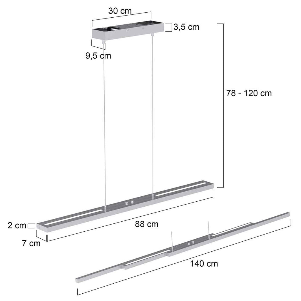 Suspension Acier LED Réglable | Qaro - Designix Suspension Luminaire