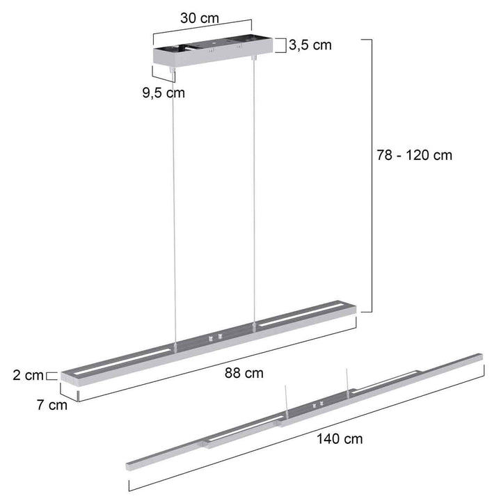 Suspension Acier LED Réglable | Qaro - Designix Suspension Luminaire