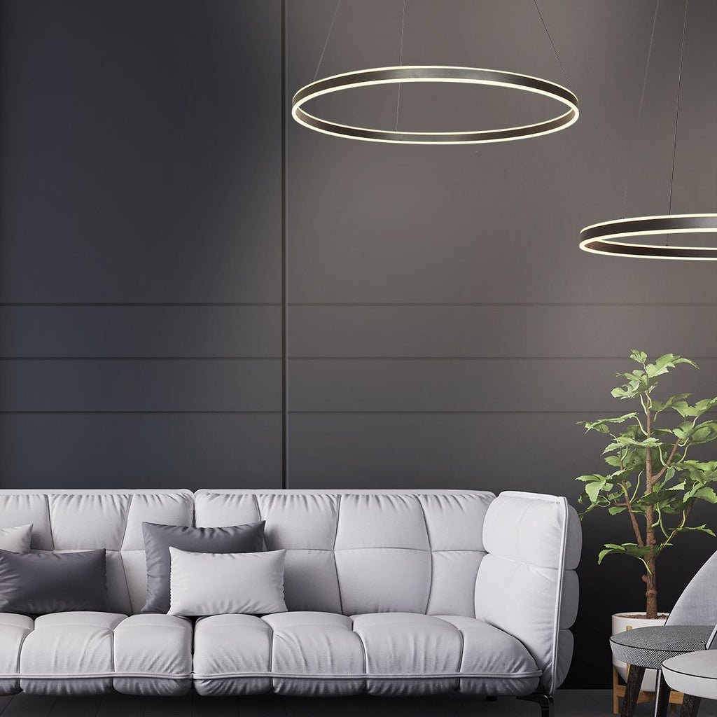 Suspension Anneau Noir Contemporain | Anir - Designix Suspension Luminaire