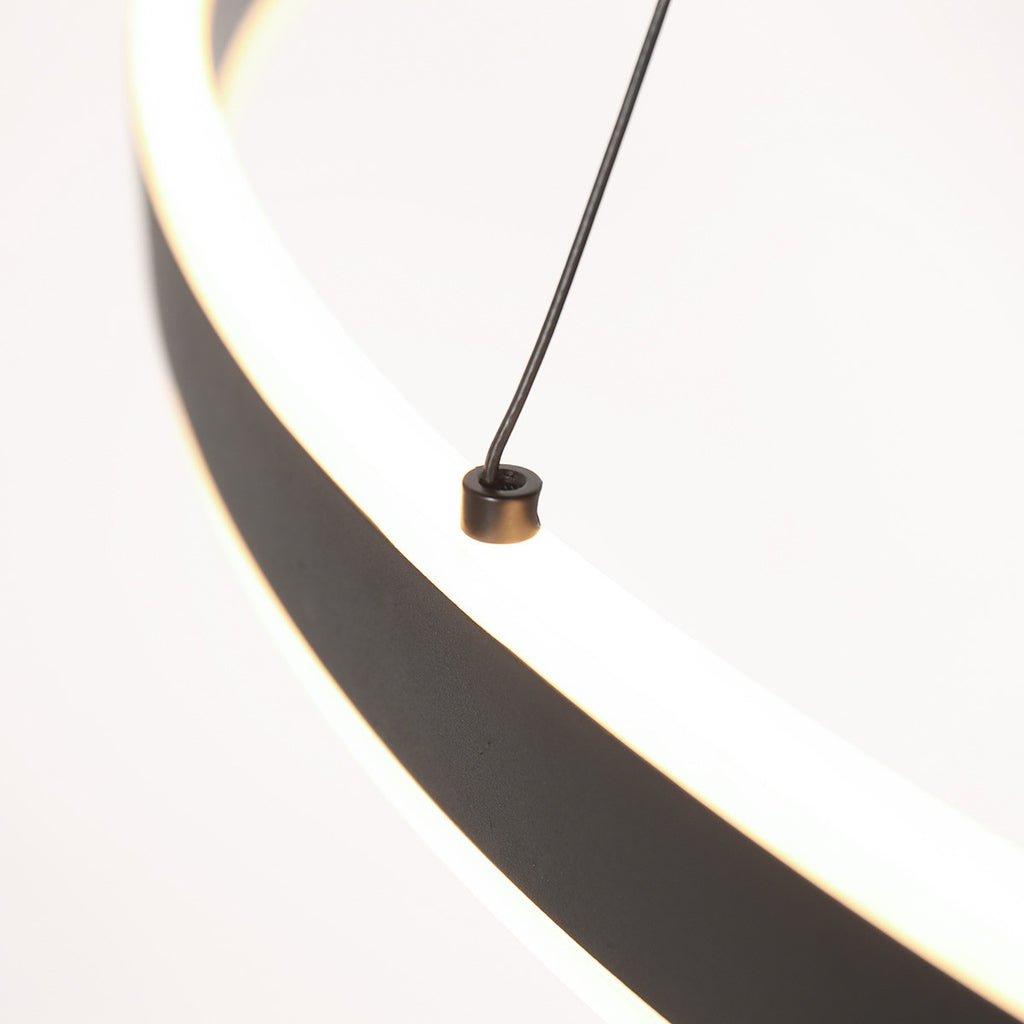 Suspension Anneau Noir Contemporain | Anir - Designix Suspension Luminaire