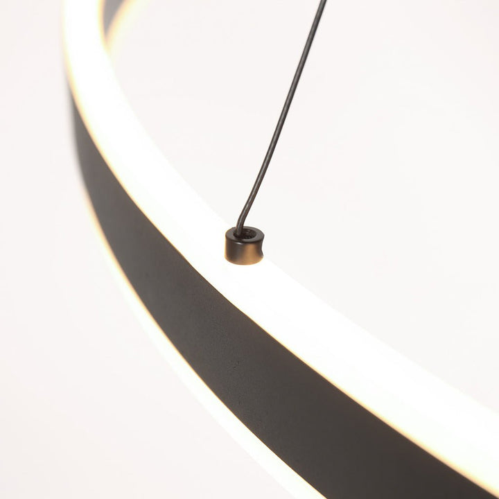 Suspension Anneau Noir Contemporain | Anir - Designix Suspension Luminaire