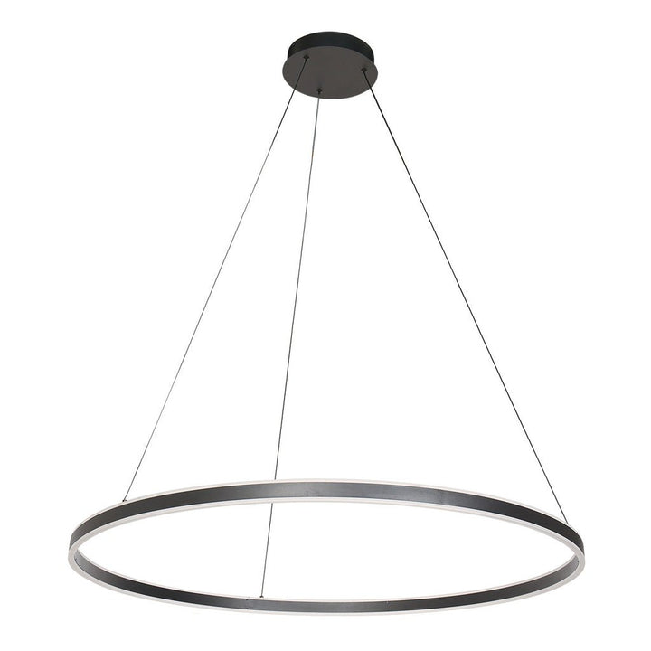 Suspension Anneau Noir Contemporain | Anir - Designix Suspension Luminaire