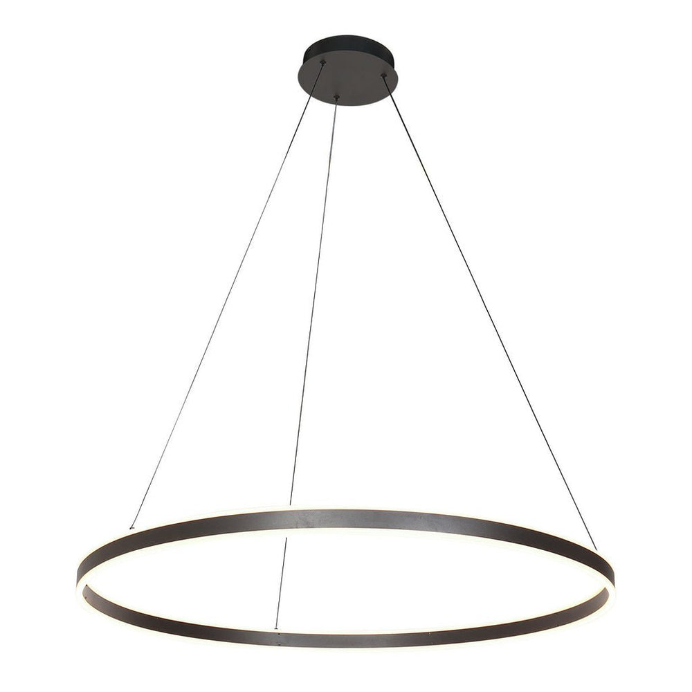 Suspension Anneau Noir Contemporain | Anir - Designix Suspension Luminaire